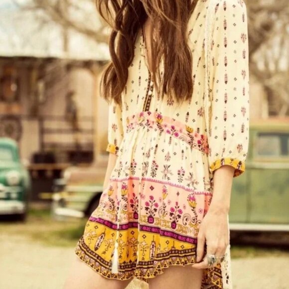 Spell Desert Wanderer Playsuit 8 Boho Romper in High Moon - Picture 2 of 14